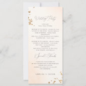Chic Blush Pink Watercolor Hochzeitsprogramm (Rückseite)