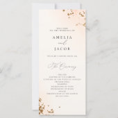 Chic Blush Pink Watercolor Hochzeitsprogramm (Vorderseite)