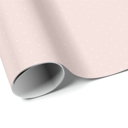 Chic blush pink, weiß, winzige Polka-Punkte Muster Geschenkpapier (Rolleneckpunkt)
