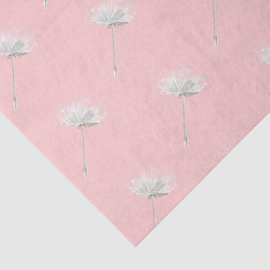 Chic Blush Pink Weiße Leuchte Blume Seidenpapier (Detail)