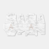 Chic Blush Pink White Marble Script Name Monogram Geschenkschachtel (Ungefaltet)
