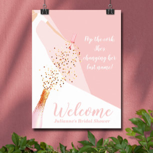 Chic Blush Rosa Brautparty-Willkommen Poster