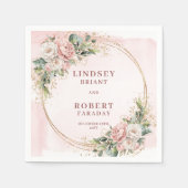 Chic Blush Rosa Florale Hochzeit Papier Servietten (Vorderseite)