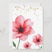 Chic Blush Rosa Florales Konfetti Rahmen Hochzeit Einladung (Rückseite)