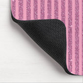 Chic Blush Rosa Glitter Style Vertikale Streifen Mousepad (Ecke)