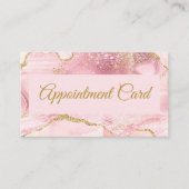 Chic Blush Rosa Gold Achat Marmor Terminkarte (Vorderseite)