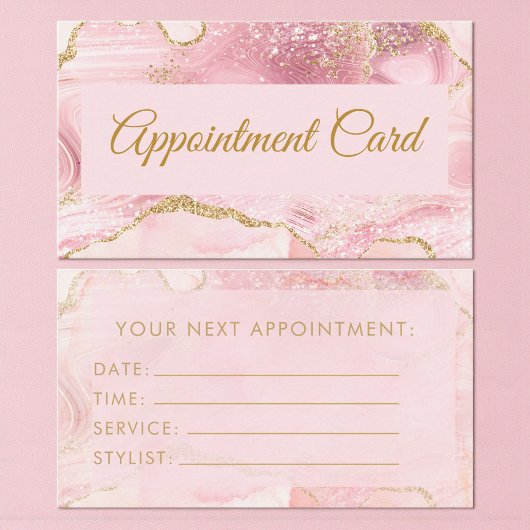 Chic Blush Rosa Gold Achat Marmor Terminkarte
