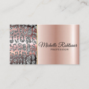Chic Blush Rosa Gold Glitter Marmor Achat Monogram Visitenkarte