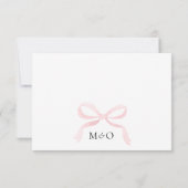 Chic Blush Rosa Schleifenband QR Code Hochzeit RSV RSVP Karte (Rückseite)