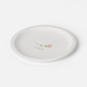 Chic Blush Rose Couple Initials Wedding Pappteller (Schrägansicht)