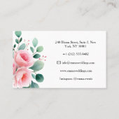 Chic Blush Rose & Eukalyptus Event Plane Visitenkarte (Rückseite)