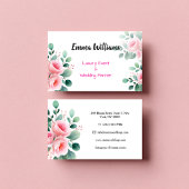 Chic Blush Rose & Eukalyptus Event Plane Visitenkarte