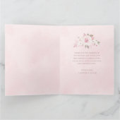 Chic Blush Rose Floral Wedding Foto Vielen Dank Dankeskarte (Innenseite)