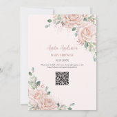 Chic Blush Rose Gold Baby Dusche QR Code Einladung (Rückseite)