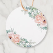 Chic Blush Rose Grüne Hochzeit Vielen Dank Geschenkanhänger (Rückseite)