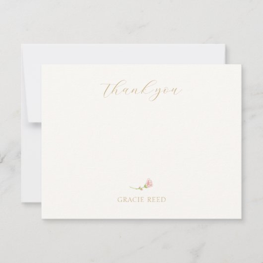 Chic Blush Rose Hochzeit handschriftlich Danke (Vorderseite)