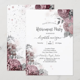 Chic Blush Rose Rentirement Einladung