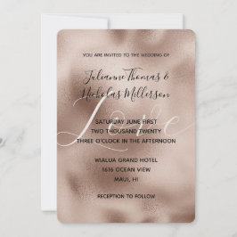 Chic Blush Rose Rosa Liebe Hochzeit Einladung