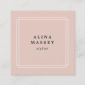 Chic Blush | Soziale Medien Quadratische Visitenkarte (Vorderseite)