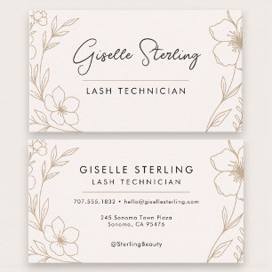 Chic Blush und schwarze Wimpernverlängerung Visitenkarte