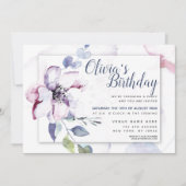 Chic Blush Watercolor Apple Blossom Einladung (Vorderseite)