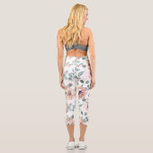Chic Blush Watercolor-Blume Capri Leggings (Rückseite)