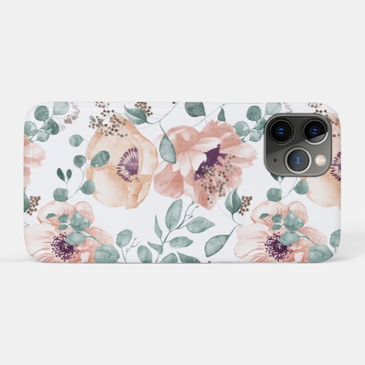 Chic Blush Watercolor Blume iPhone iPad Case (Rückseite (Horizontal))