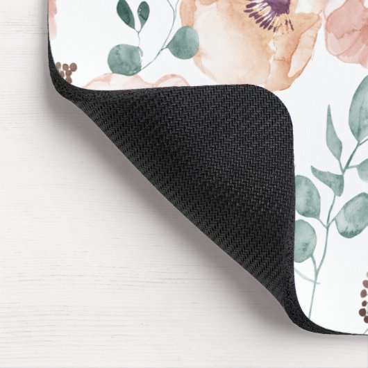 Chic Blush Watercolor-Blume Mousepad (Ecke)