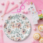 Chic Blush Watercolor Blume Papier Teller (Party)