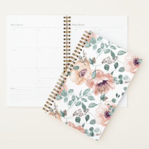 Chic Blush Watercolor-Blume Planer
