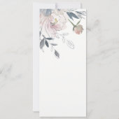 Chic Blush Watercolor Blumenkarte zum Hochzeitsmen Einladung (Rückseite)