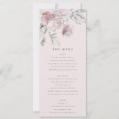 Chic Blush Watercolor Blumenkarte zum Hochzeitsmen Einladung (Vorderseite)
