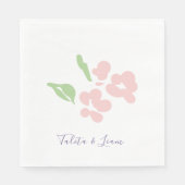 Chic Blush Watercolor Floral Paper Napkin Serviette (Vorderseite)
