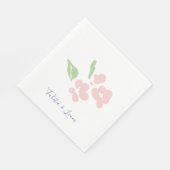 Chic Blush Watercolor Floral Paper Napkin Serviette (Ecke)