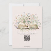 Chic Blush Wildblume Buch Neues Kapitel Kinderdusc Einladung (Rückseite)