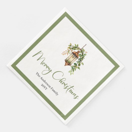 Chic Bohemian Christmas Lantern Rustic Dinner   Serviette (Ecke)