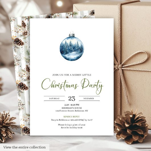 Chic Bohemian Cozy Winter Scene Holiday Invitation Einladung