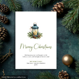 Chic Bohemian Earthy Watercolor Holiday Greeting Feiertagskarte