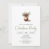 Chic Bohemian Neutral Botanical Holiday Dinner   Einladung (Vorderseite)
