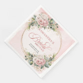 Chic Bohemian Rose Gold Grüner Brautdusche   Serviette (Ecke)
