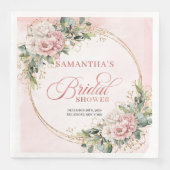 Chic Bohemian Rose Gold Grüner Brautdusche   Serviette (Vorderseite)