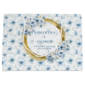 Chic Bohemisch Light Blue Gold Hochzeitsgeschenkta Große Geschenktüte (Vorderseite)