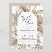 Chic Bohemisch Palm Arch: Perfekte rosa Dusche Einladung (Vorne/Hinten)