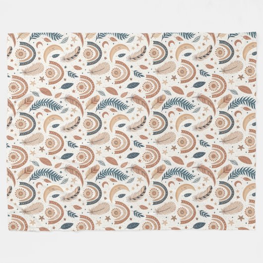 Chic Bohemisch Rainbow Cosy Stylish Spaces Fleecedecke (Vorderseite (Horizontal))