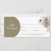 Chic Bohemisch Watercolor Florals Geschenkgutschei (Rückseite)