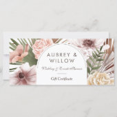 Chic Bohemisch Watercolor Florals Geschenkgutschei (Vorderseite)