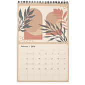 Chic Bohemische abstrakte Vegetation Kalender (Feb 2026)