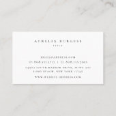 Chic Bohemische Golden Floral Logo Business Card Visitenkarte (Rückseite)