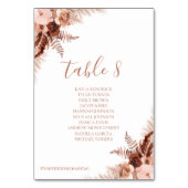 Chic Bohemische Sitzplankarten mit Gast-Namen Tischnummer (Rückseite)