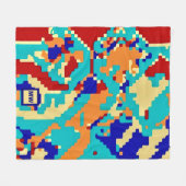 Chic boho abstrakte Vektor farbige Monogramm Sherp Fleecedecke (Vorderseite (Horizontal))
